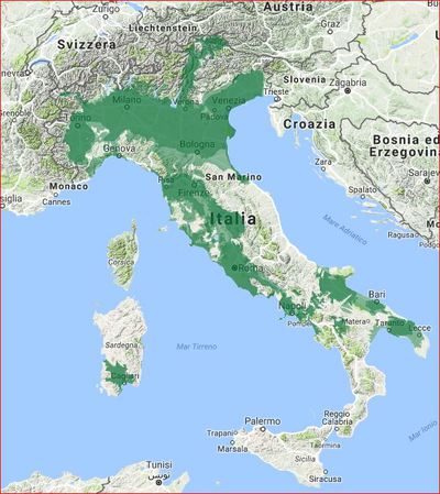 DAB coverage Italy 2016