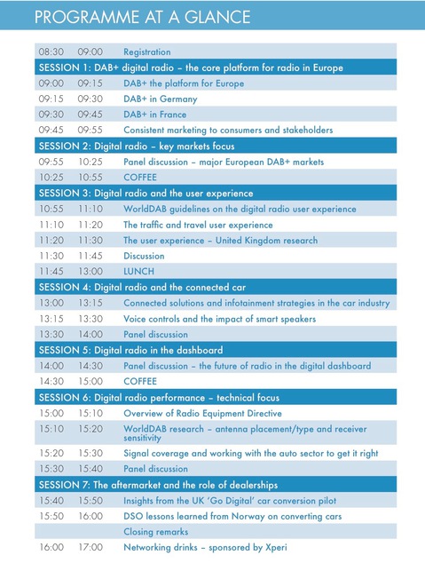Programme at a glance